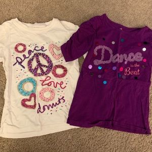 🎈 Set of 2 - Girls Tops - Purple & White Size 7/8